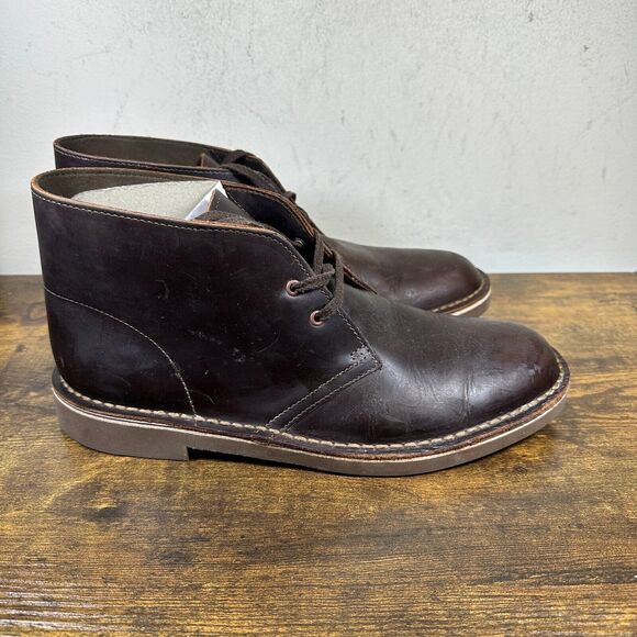 Clarks Other - Clarks Bushacre 2 Desert Chukka Leather Brown 15522‎ Boots Shoe Men's Size 9 M